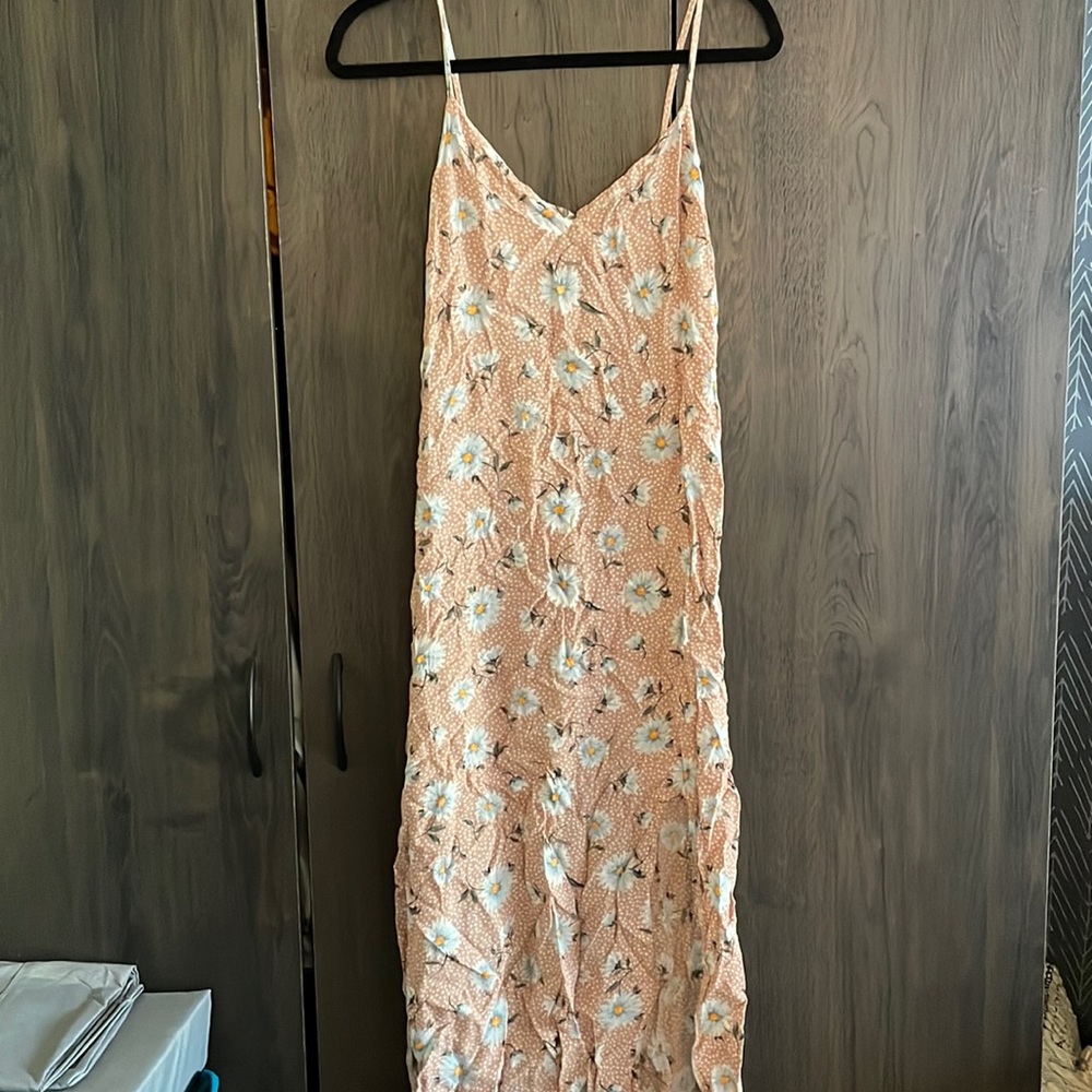 Primark pink floral midi dress